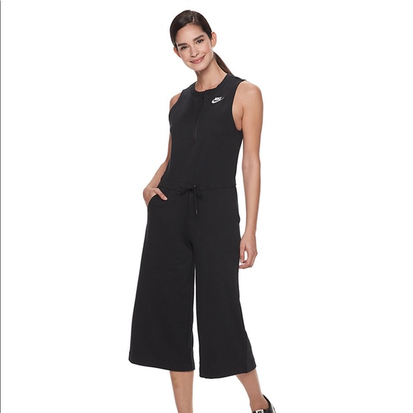 Nike Sportswear French Terry Romper Size XS Black - Picture 1 of 8